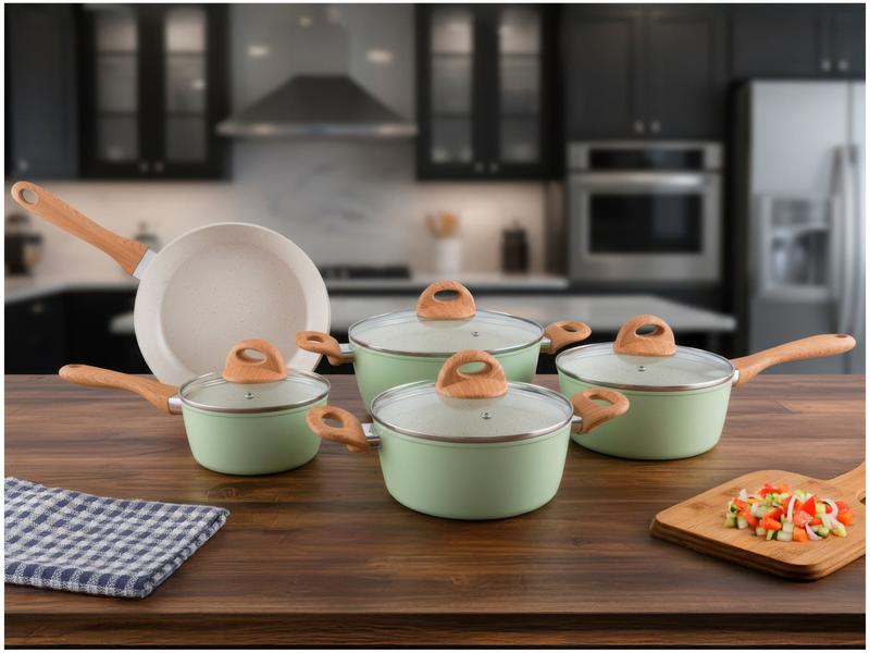 Jogo de Panelas Brinox Verde Pistache 5 Peças Optima Ceramic Life