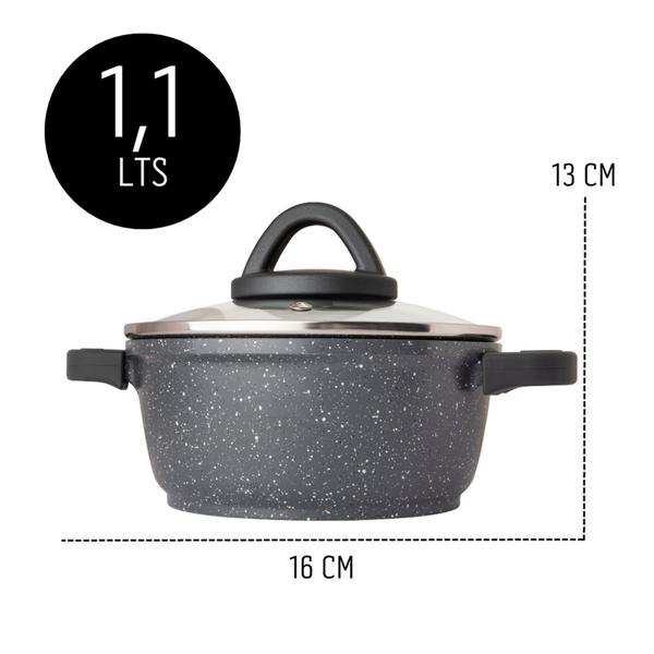 Imagem de Jogo De Panelas Caçarolas Luxo Preto 3 Peças Com Kit 4 Talheres De Silicone - Utensílios De Cozinha