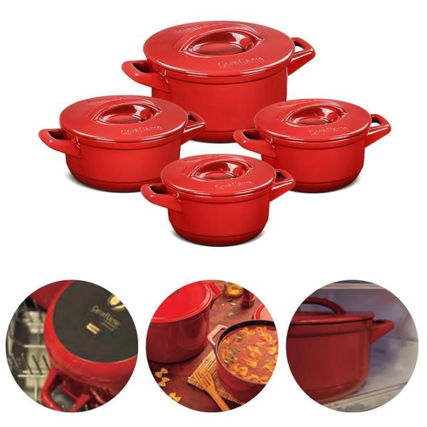 Jogo De Panelas Cerâmica 4 Pçs Pomodoro Duo + Ceraflame Imagem de Jogo De Panelas Cerâmica 4 Pçs Pomodoro Duo + Ceraflame