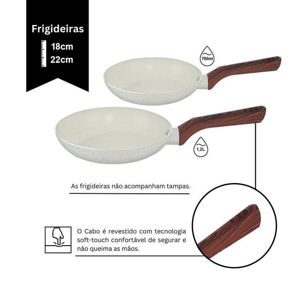 Imagem de Jogo De Panelas Ceramica Indução Pratic Cook Mármol 10 Peças