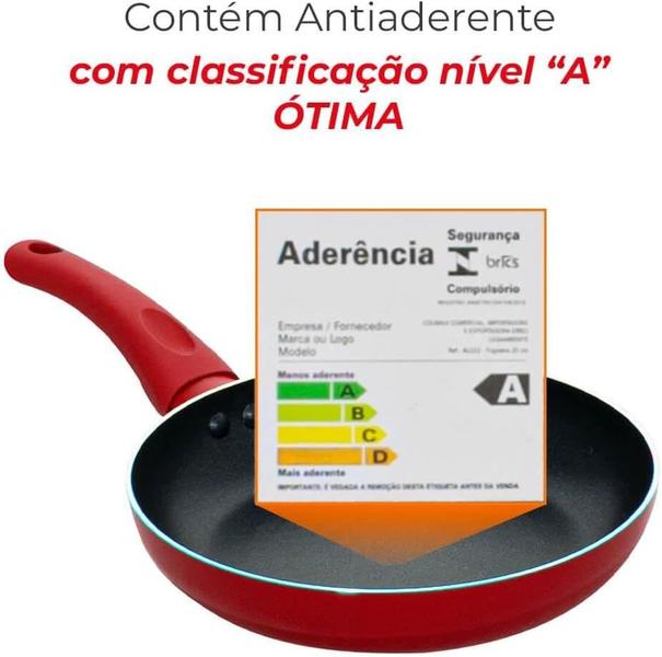 Imagem de Jogo de Panelas de Indução Antiaderente Cerâmica Yafo Vermelho 5pç