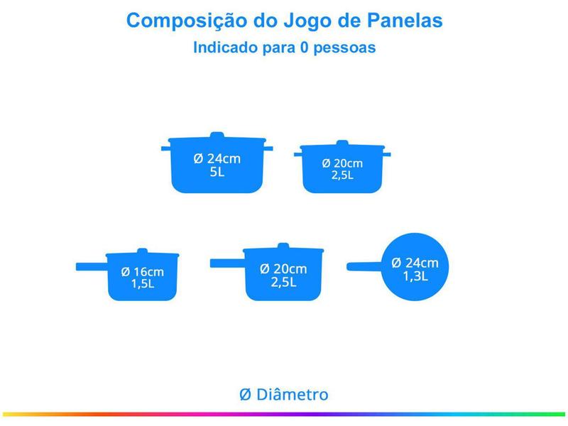 Imagem de Jogo de Panelas Hercules Antiaderente Cerâmico - de Alumínio Marrom 5 Peças Soft Touch PA300-5PMA