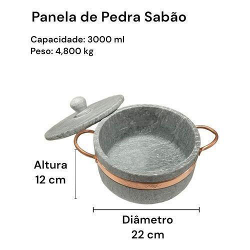 Imagem de Jogo De Panelas Pedra Sabão 04 Peças - 500Ml +1L +1,5L +3L