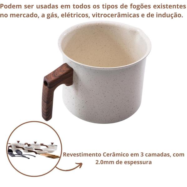 Imagem de Jogo de Panelas Premium 13 Peças Vanilla Revestimento Cerâmico Indução Antiaderente Mimo Style 