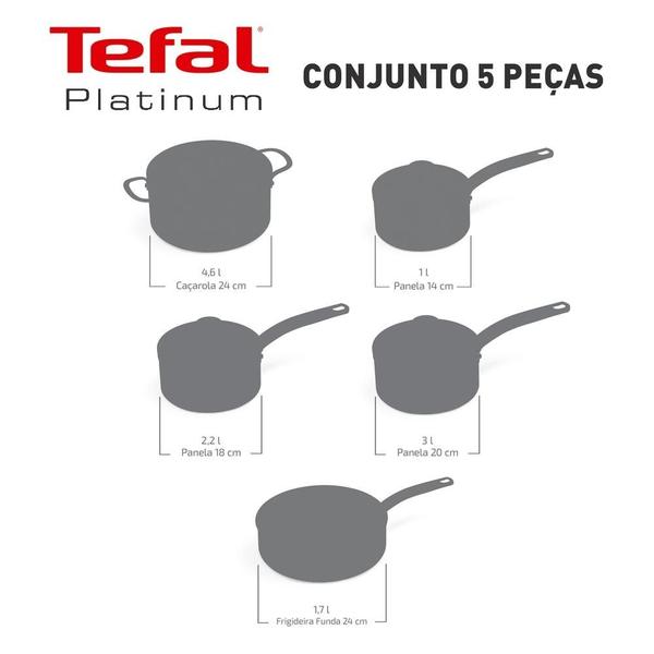 Imagem de Jogo de Panelas Tefal Platinum 5 Peças Azul