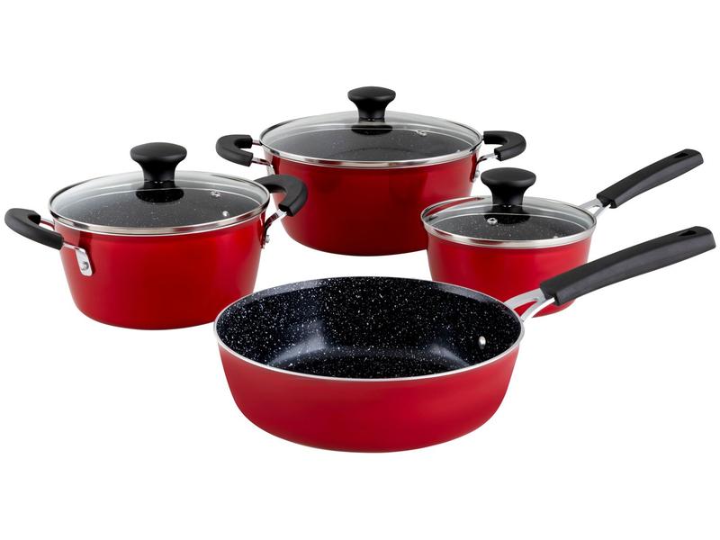 Jogo de Panelas Tramontina Revestimento Cerâmico de Alumínio Vermelho 4 Peças Glenz Jogo de Panelas Tramontina Revestimento Cerâmico de Alumínio Vermelho 4 Peças Glenz