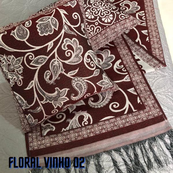 Jogo de Peseira p/ Cama ou Sofá Algodão + 2 Almofada Estampadas Linhão Decoração Sofisticada Luxo - Angel Distribuidora Imagem de Jogo de Peseira p/ Cama ou Sofá Algodão + 2 Almofada Estampadas Linhão Decoração Sofisticada Luxo