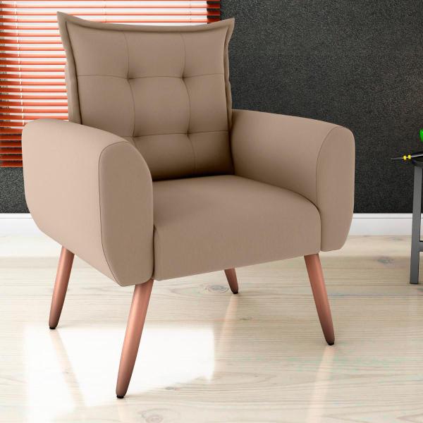 Imagem de Jogo de Poltronas Decorativas Emma  Suede Bege