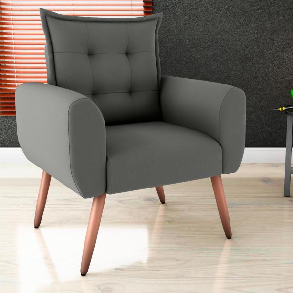 Imagem de Jogo de Poltronas Decorativas Emma  Suede Cinza