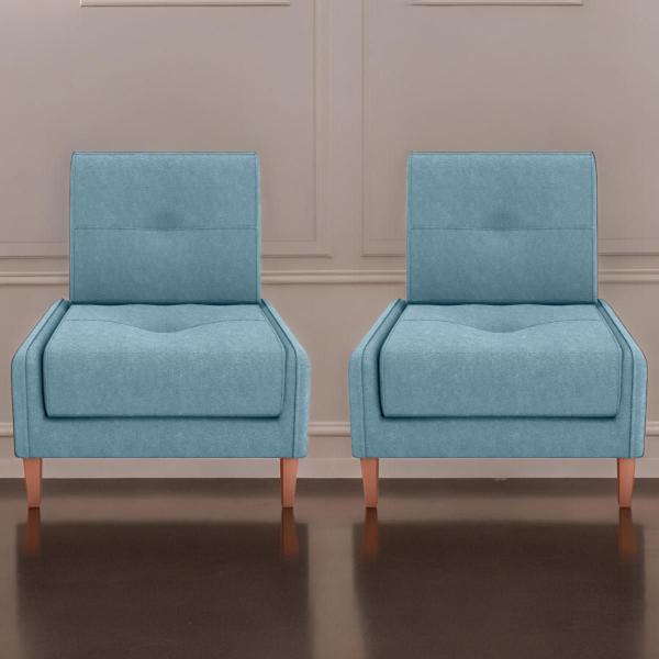 Imagem de Jogo de Poltronas Decorativas Teslin Boucle Azul