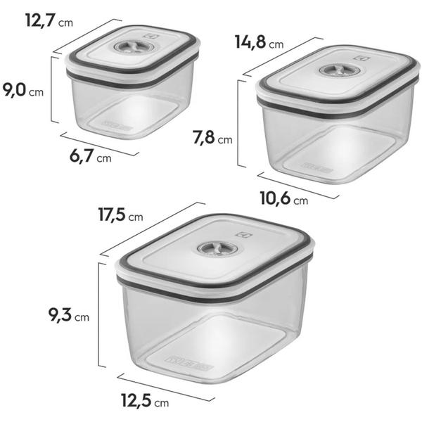Imagem de Jogo de Potes de Plástico C/ Fechamento Total Electrolux 8Pç