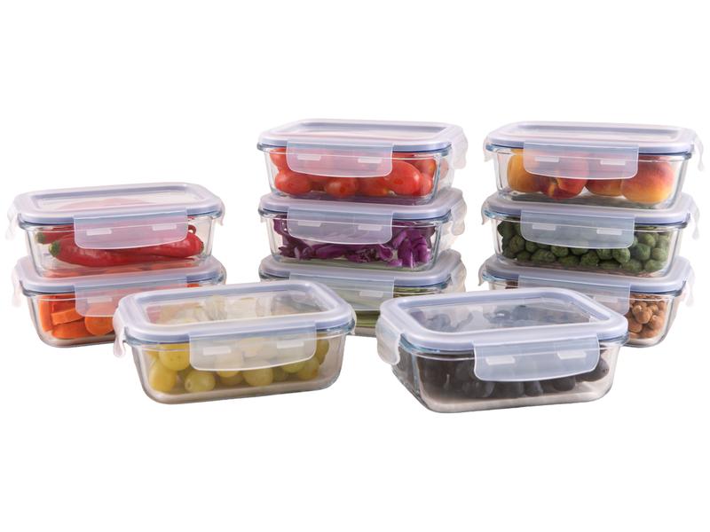 Jogo de Potes de Vidro Brinox com Tampa Retangular Lock & Stock 640ml 10 Peças Jogo de Potes de Vidro Brinox com Tampa Retangular Lock & Stock 640ml 10 Peças