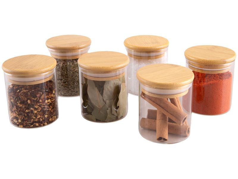 Jogo de Potes de Vidro Brinox Redondo 180ml Ekko Lock & Stock 6 Peças