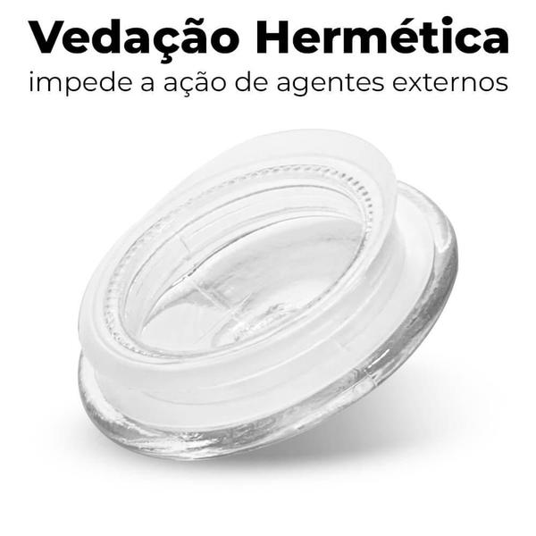 Imagem de Jogo de Potes de Vidro Hermético Bomboniere Transparente 620ml 3 peças - Casambiente