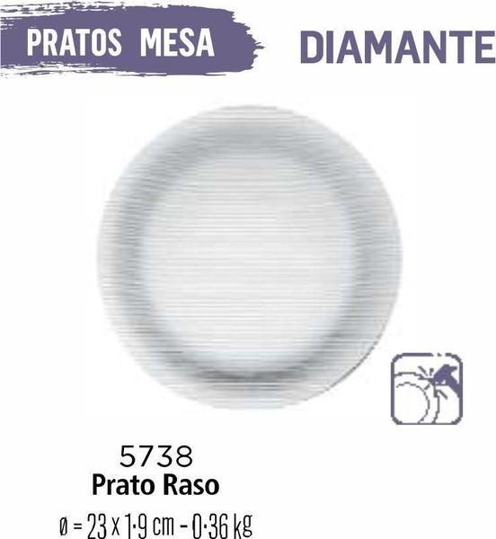 Imagem de Jogo De Prato Diamante 04 Pratos Rasos - Vidro