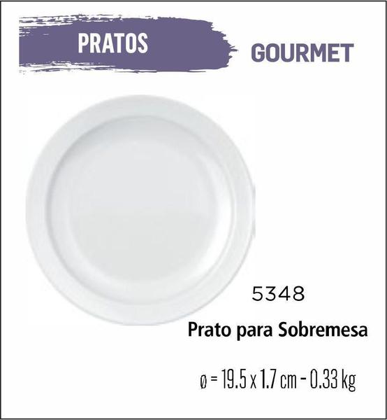 Imagem de Jogo De Prato Gourmet 06 Pratos Sobremesa Lanche Branco