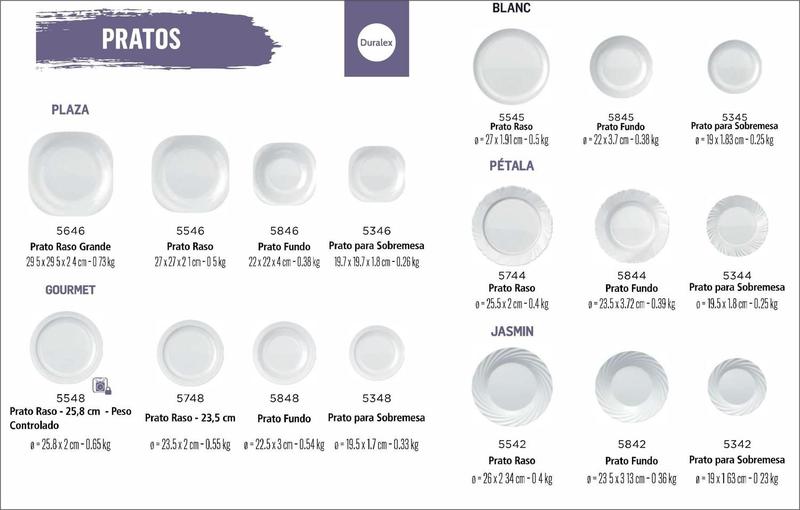 Imagem de Jogo De Prato Jasmin 06 Pratos Fundos - Sopa - 23cm Branco