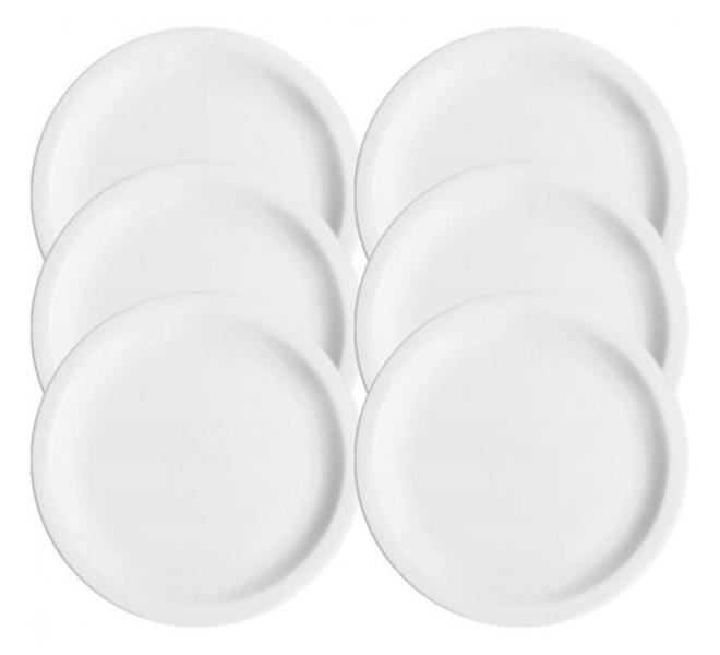 Jogo de Prato Raso Mesa Jantar 10 Peças Ceramica Porcelart - Porcelarte Imagem de Jogo de Prato Raso Mesa Jantar 10 Peças Ceramica Porcelart