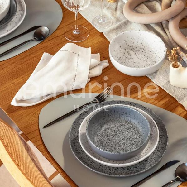 Imagem de Jogo De Pratos Aparelho De Jantar Porcelana 20 Peças Oxford Gray Cinza Kit Completo