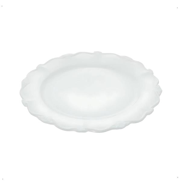 Imagem de Jogo De Pratos Fundo 21Cm Kit 4 Peças Porcelana Branco Fancy