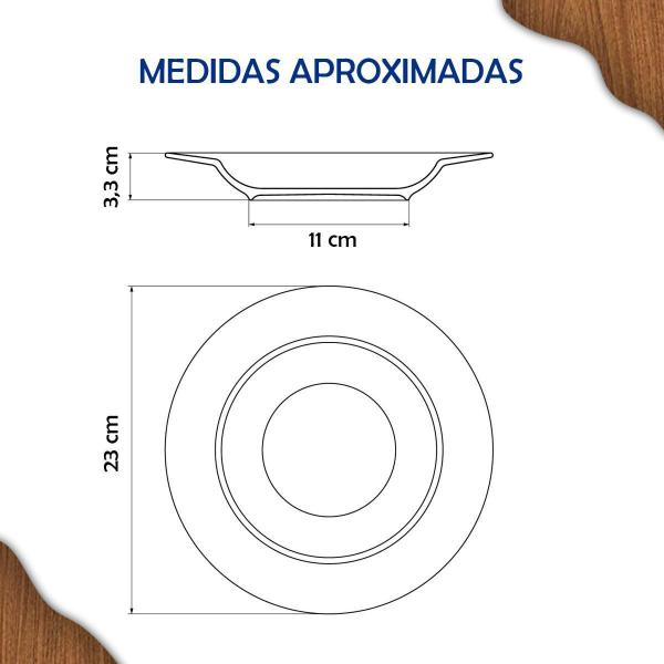 Imagem de Jogo De Pratos Fundos Tramontina Ingrid Porcelana 6 Peças