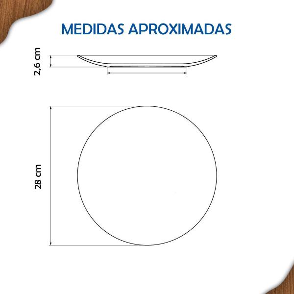 Imagem de Jogo De Pratos Rasos 28 Cm Tramontina Magnólia 6 Peças