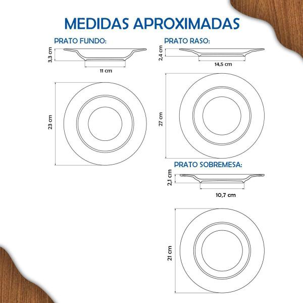 Imagem de Jogo De Pratos Tramontina Ingrid Porcelana Decorada 18 Peças