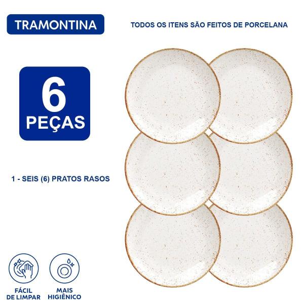 Imagem de Jogo De Pratos Tramontina Rústico Marrom Porcelana 6 Peças