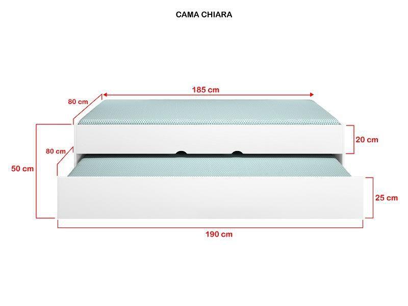 Imagem de Jogo de Quarto Chiara 4 Peças - Roupeiro 2 portas, Módulo Aéreo e Cama com Auxiliar - Phoenix Baby