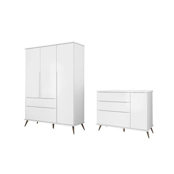Jogo de Quarto com Guarda Roupa e Cômoda Mariana Branco - FbABY - Phoenix Baby Imagem de Jogo de Quarto com Guarda Roupa e Cômoda Mariana Branco - FbABY