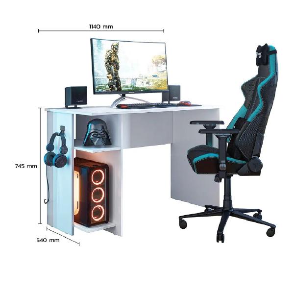 Jogo de Quarto Gamer com Mesa para Computador e Estante Livreiro - QMovi Imagem de Jogo de Quarto Gamer com Mesa para Computador e Estante Livreiro