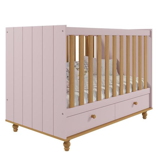 Imagem de Jogo de Quarto Infantil Cômoda Casinha 1 Porta e Berço Americano Candy - Permóbili Baby