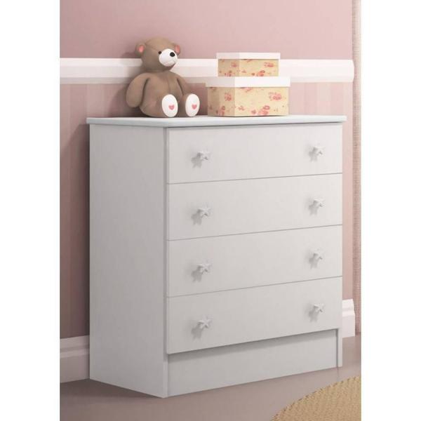 Imagem de Jogo de Quarto Infantil Doce Sonho - Berço Meu Soninho, Cômoda, Armário / Branco - FdECOR