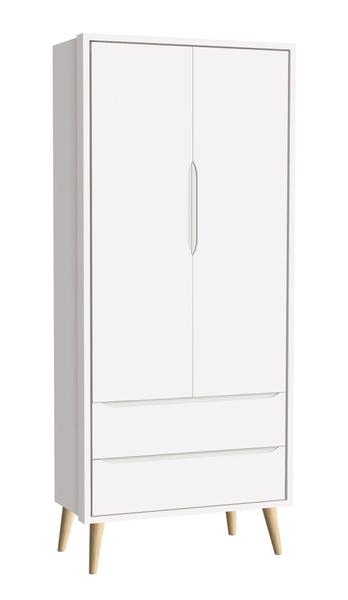 Imagem de Jogo de Quarto para Bebê Completo 2 Portas Théo New Branco Fosco com Natural - Reller