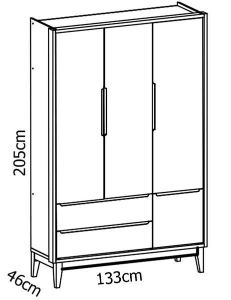 Imagem de Jogo de Quarto para Bebê Completo 3 Portas Classic New Azul Fosco com Natural - Reller