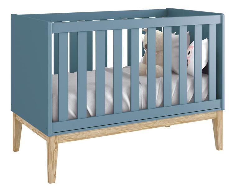 Jogo de Quarto para Bebê Completo 3 Portas Classic New Azul Fosco com Natural - Reller Imagem de Jogo de Quarto para Bebê Completo 3 Portas Classic New Azul Fosco com Natural - Reller