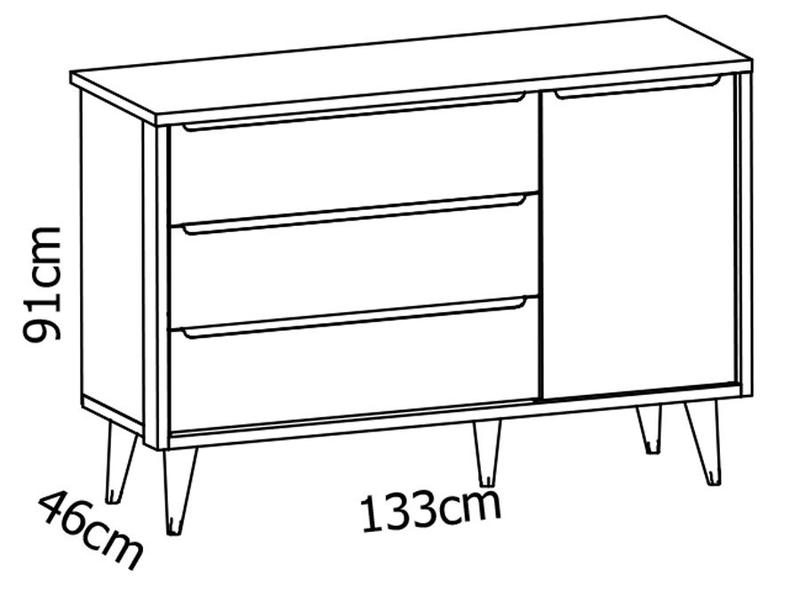 Imagem de Jogo de Quarto para Bebê Completo 3 Portas Théo New Branco Fosco com Madeira - Reller