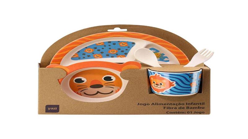 Jogo de Refeição Infantil Leão (KIt c/ 2) - Yangzi Imagem de Jogo de Refeição Infantil Leão (KIt c/ 2) - Yangzi