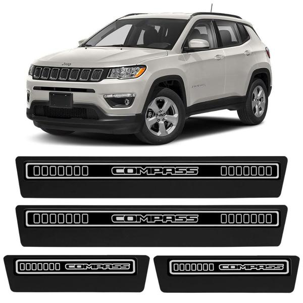 Imagem de Jogo de Soleira Premium Jeep Compass 2012 a 2020 Elegance 4 Portas