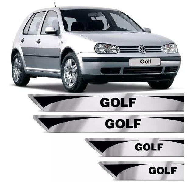 Imagem de Jogo De Soleira Resinada Vw Golf 1997 A 2018 Prata Escovado