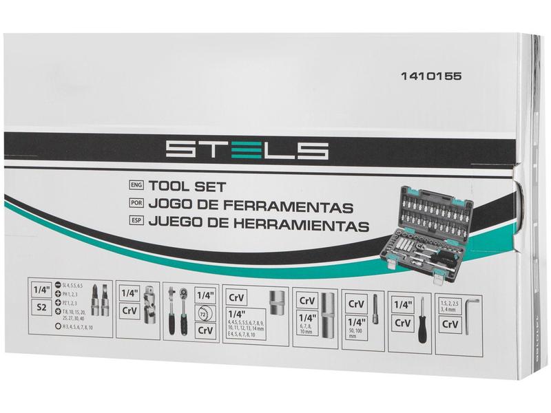 Jogo De Soquete 57 Peças 1/4 Catraca Chave Allen Stels - Chave