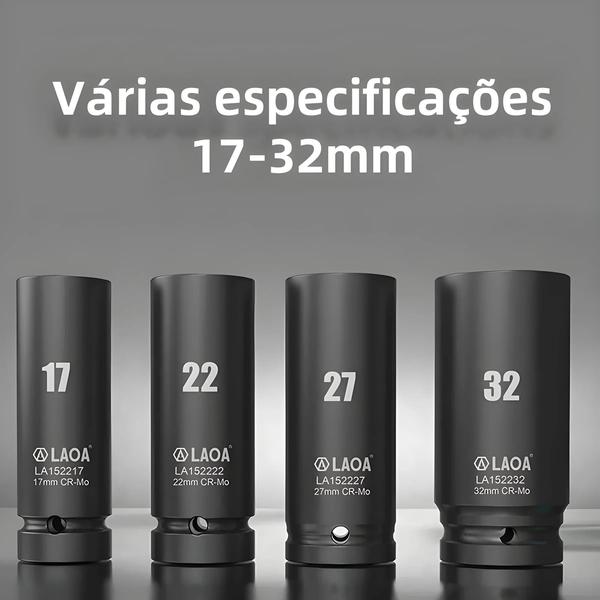 Imagem de Jogo de Soquetes Hexagonais 1/2" (17-32mm) para Chave de Catraca e Broca