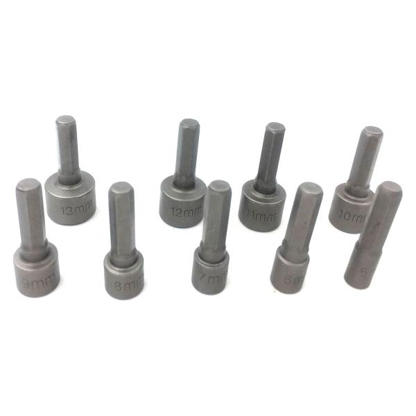 Imagem de Jogo De Soquetes Kit 9 Peças Aço 1/4" 5mm à 13mm Parafusadeira Acessórios para Kit de Ferramentas