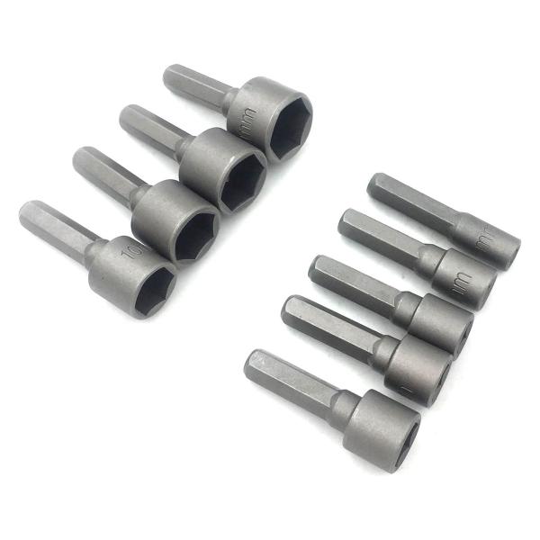 Imagem de Jogo De Soquetes Kit 9 Peças Aço 1/4" 5mm à 13mm Parafusadeira Acessórios para Kit de Ferramentas