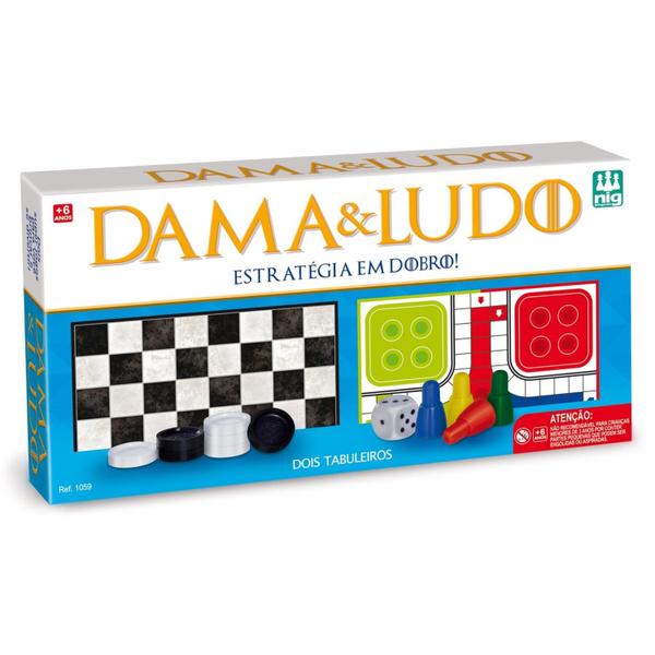 Imagem de Jogo De Tabuleiro 2 Em 1 Dama E Ludo - Nig Brinquedos