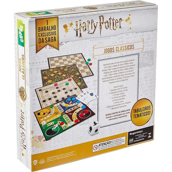 Imagem de Jogo de Tabuleiro 4 em 1 Classico Harry Potter (ludo, Dama, Trilha, Sobe e Desce) - Copag 30724