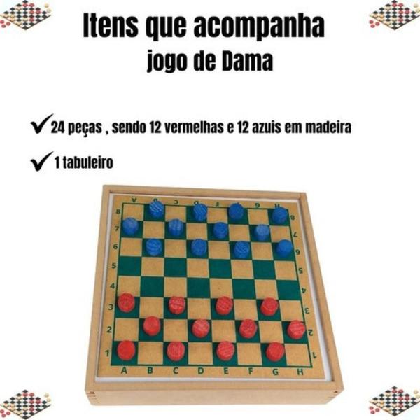 Imagem de Jogo De Tabuleiro 4em1 Dama Ludo Dominó Jogo Da Velha Kit 4 Jogos