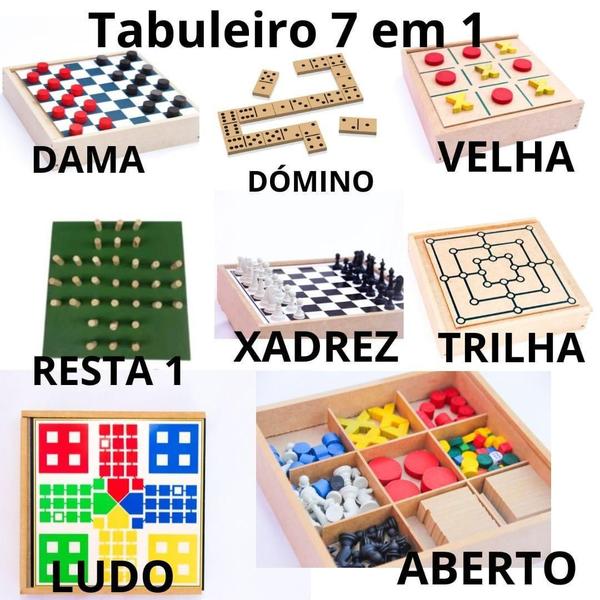 Jogo De Tabuleiro 7 Em 1 Jogo Educativo Em Mdf - Zaramela Imagem de Jogo De Tabuleiro 7 Em 1 Jogo Educativo Em Mdf
