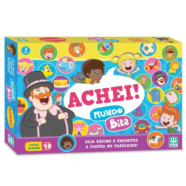 Jogo de Tabuleiro Achei Mundo Bita da Nig Brinquedos 0695 - Geral Imagem de Jogo de Tabuleiro Achei Mundo Bita da Nig Brinquedos 0695