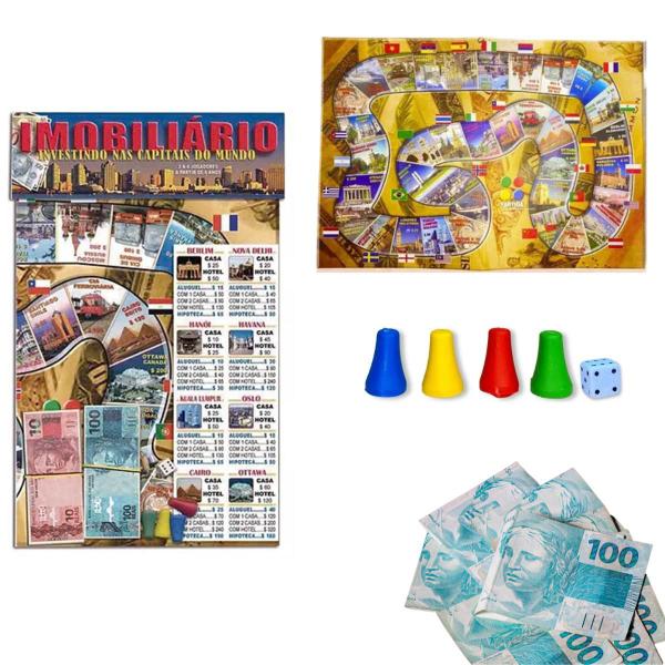 Imagem de Jogo De Tabuleiro Banco Imobiliário Mesa Brinquedo Educativo